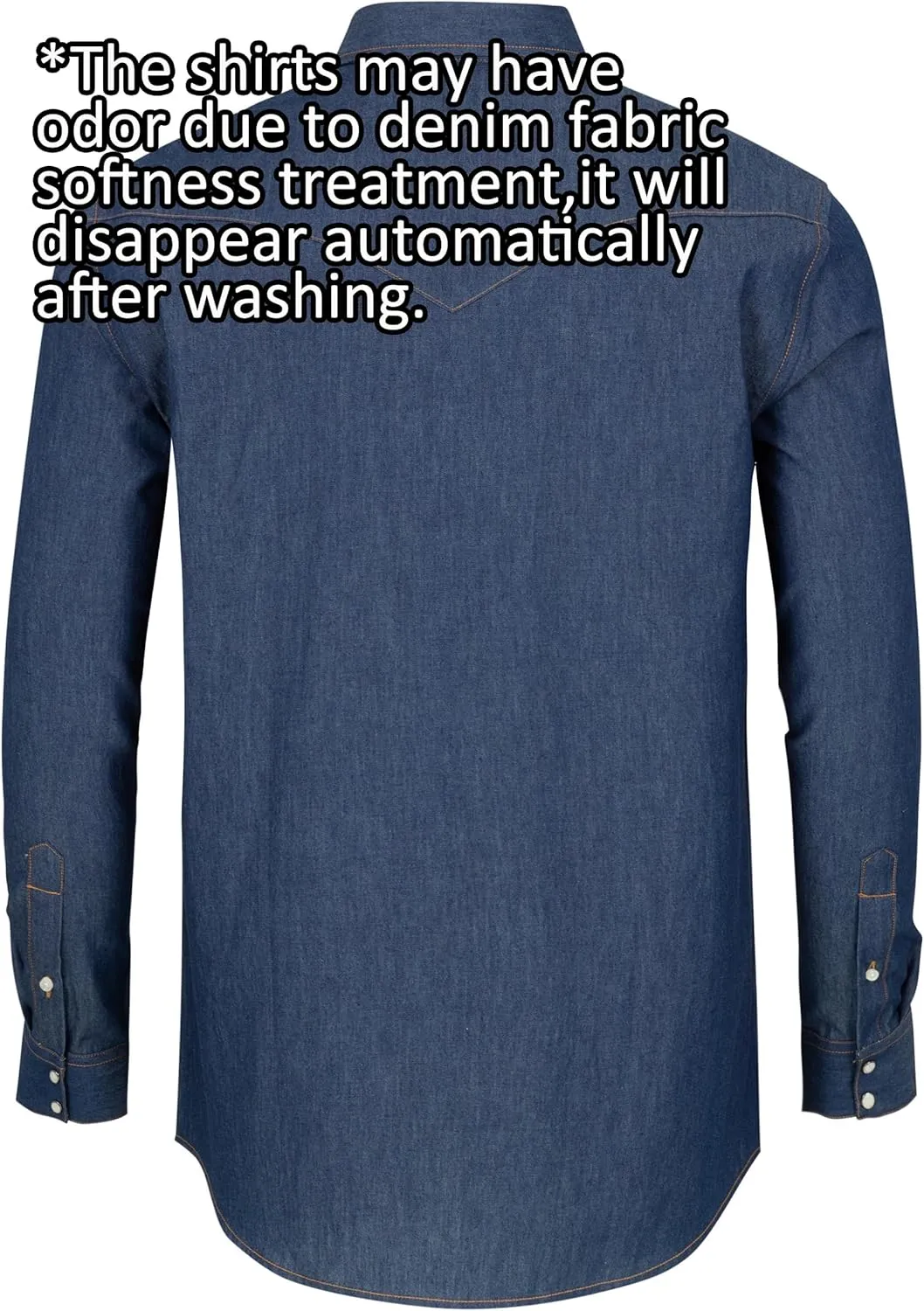 Denim Shirts for Men Long Sleeve Western Shirts Cowboy Shirt with Pearl Snaps Regular Fit Casual Button Down Shirts