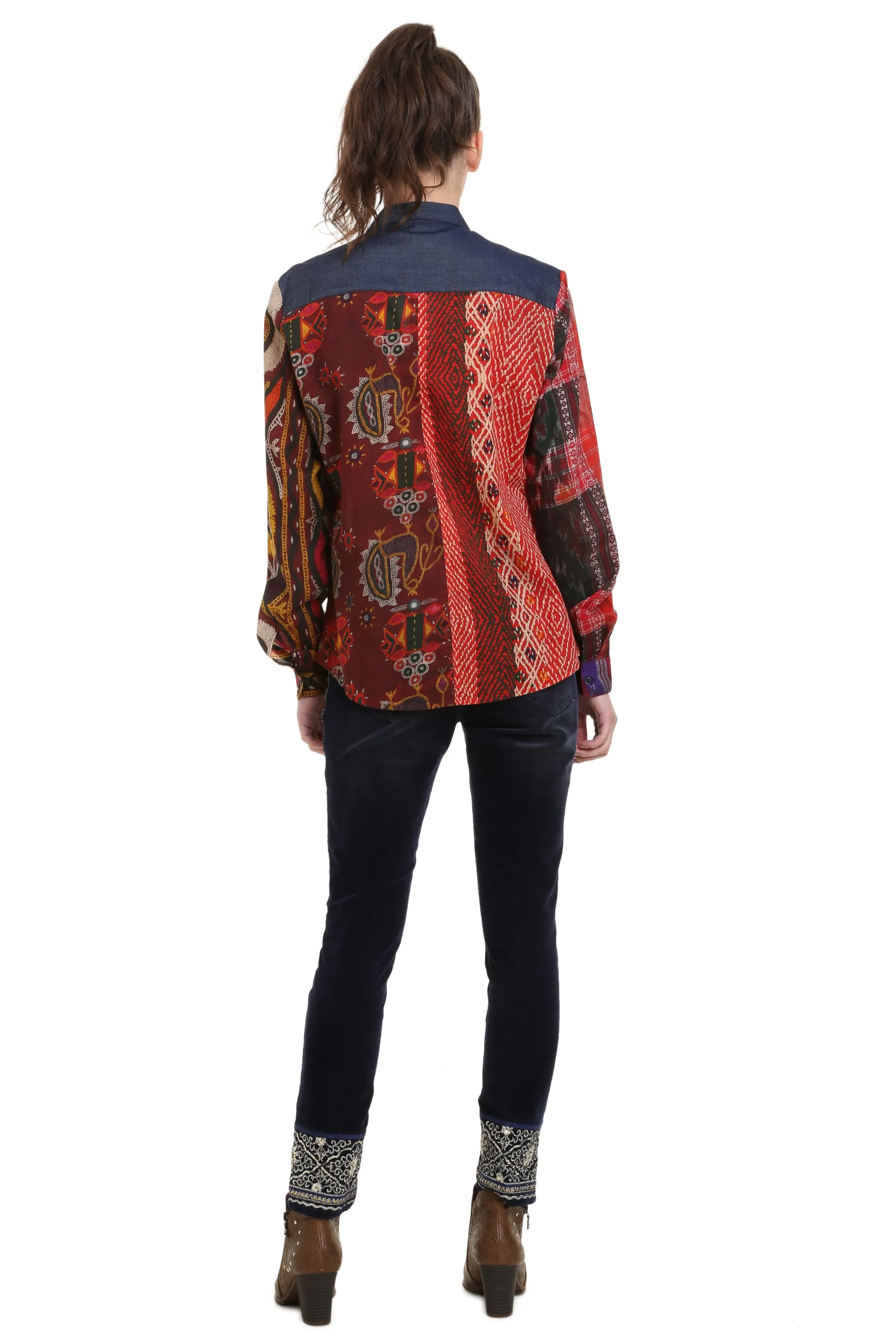Denim Tribal Shirt Desigual Style 18WWCW09