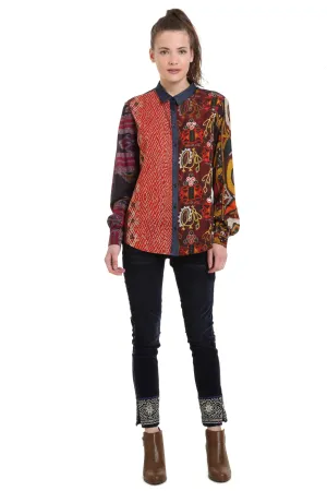 Denim Tribal Shirt Desigual Style 18WWCW09