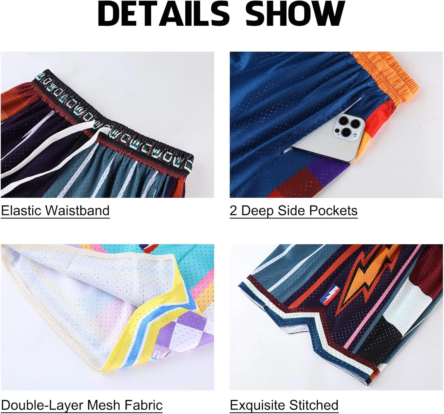 DIOTSR Mens Basketball Shorts Casual Retro Graphic Shorts Athletic Running Shorts Streetwear Designer Shorts with Pockets