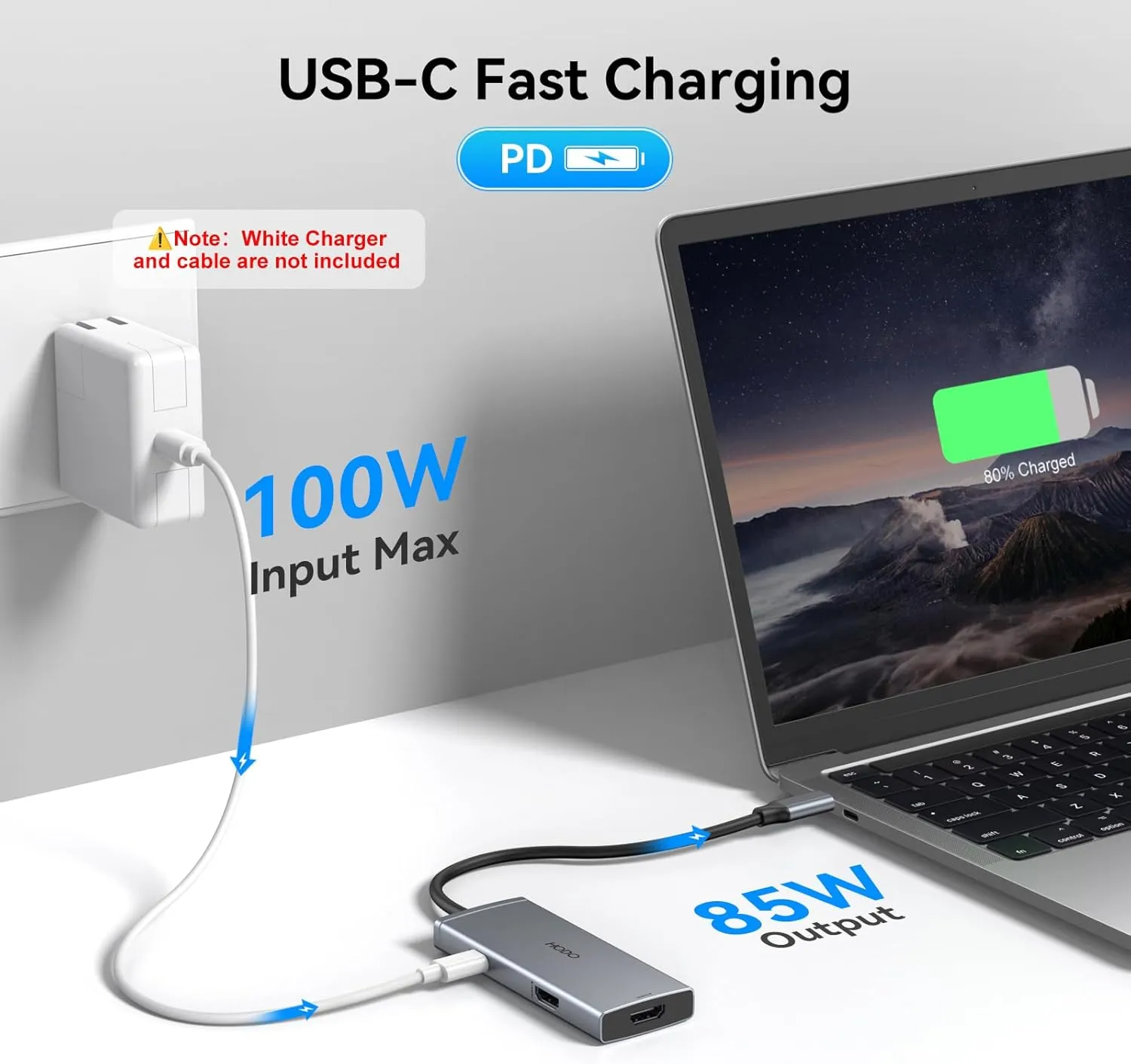 Docking Station to Dual HDMI Monitors Adapter, USB C to Dual HDMI Adapter 4K 60 Hz for Laptops Docking Station Dual Monitor with PD, 3 USB Port Compatible for HP Elitebook,Dell XPS 13 15 etc