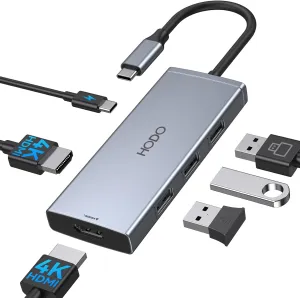 Docking Station to Dual HDMI Monitors Adapter, USB C to Dual HDMI Adapter 4K 60 Hz for Laptops Docking Station Dual Monitor with PD, 3 USB Port Compatible for HP Elitebook,Dell XPS 13 15 etc