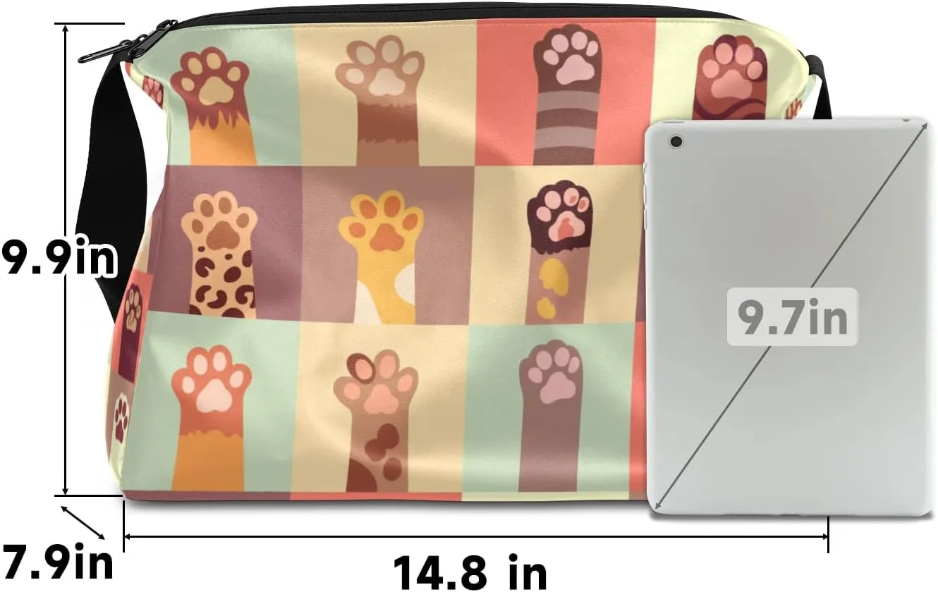 Dog Cat Paw Topics Small Gym Bag for Men Women Workout Sport Duffle Bag Waterproof Weekender Overnight Bag Lightweight Carry on Tote Bag Crossbody Shoulder Travel Bag for Swim Yoge Dance