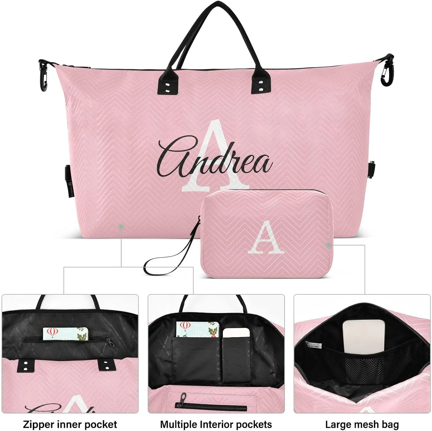DOMIKING Color Personalized Duffel Bag Weekender Overnight Bags for Women Men Custom Travel Bag for Travel, 2 Pcs