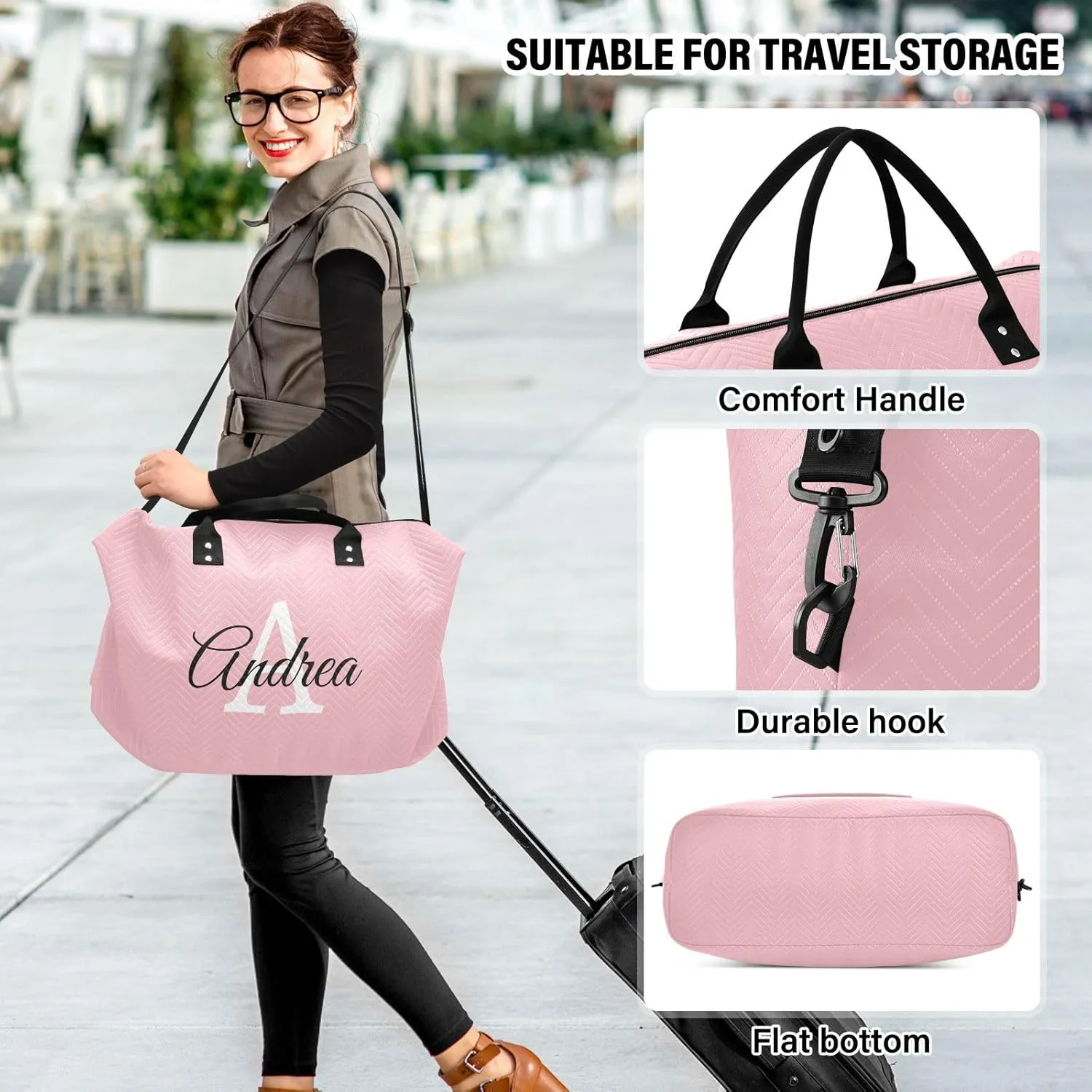 DOMIKING Color Personalized Duffel Bag Weekender Overnight Bags for Women Men Custom Travel Bag for Travel, 2 Pcs
