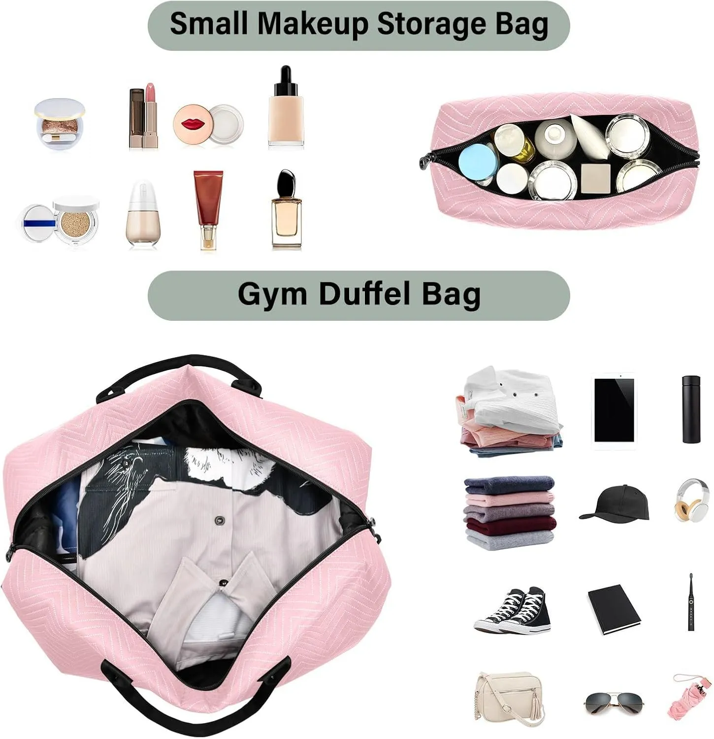 DOMIKING Color Personalized Duffel Bag Weekender Overnight Bags for Women Men Custom Travel Bag for Travel, 2 Pcs