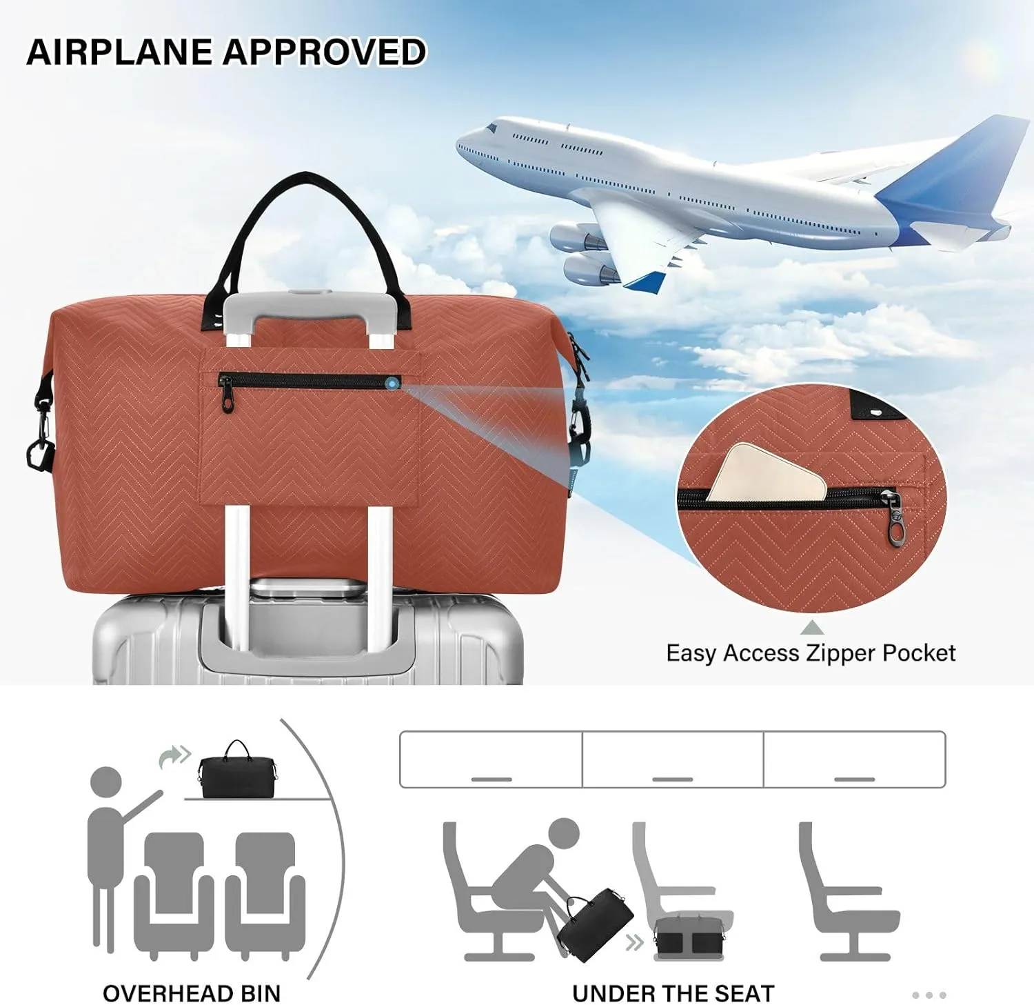 DOMIKING Dark Red Personalized Duffel Bag Foldable Weekender Bag Overnight Bags for Women Men Custom Travel Bag with Toiletry Bag for Business Hospital Trip, 2 Pcs
