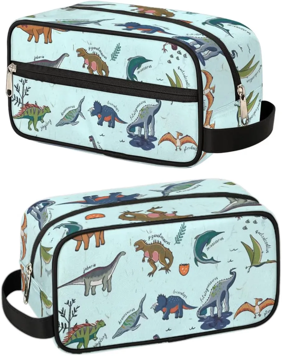 Doodle Dinosaur Toiletry Bag for Boys Men, Travel Toiletry Bag for Woman Cosmetic Makeup Bag, Waterproof Shaving Bag for Toiletries Accessories Travel Essentials