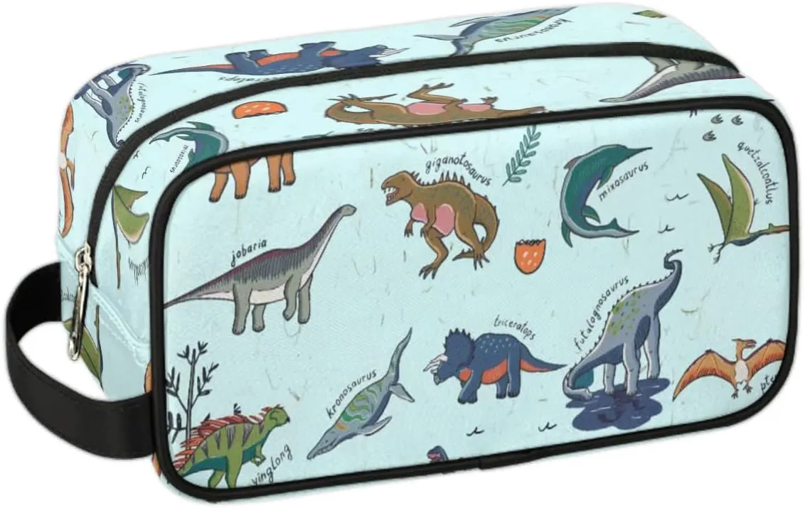 Doodle Dinosaur Toiletry Bag for Boys Men, Travel Toiletry Bag for Woman Cosmetic Makeup Bag, Waterproof Shaving Bag for Toiletries Accessories Travel Essentials