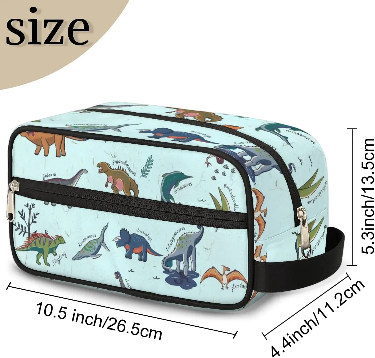 Doodle Dinosaur Toiletry Bag for Boys Men, Travel Toiletry Bag for Woman Cosmetic Makeup Bag, Waterproof Shaving Bag for Toiletries Accessories Travel Essentials