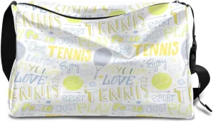 Doodle Tennis Ball Small Gym Bag for Men Women Workout Sport Duffle Bag Waterproof Weekender Overnight Bag Lightweight Carry on Tote Bag Crossbody Shoulder Travel Bag for Swim Yoge Dance
