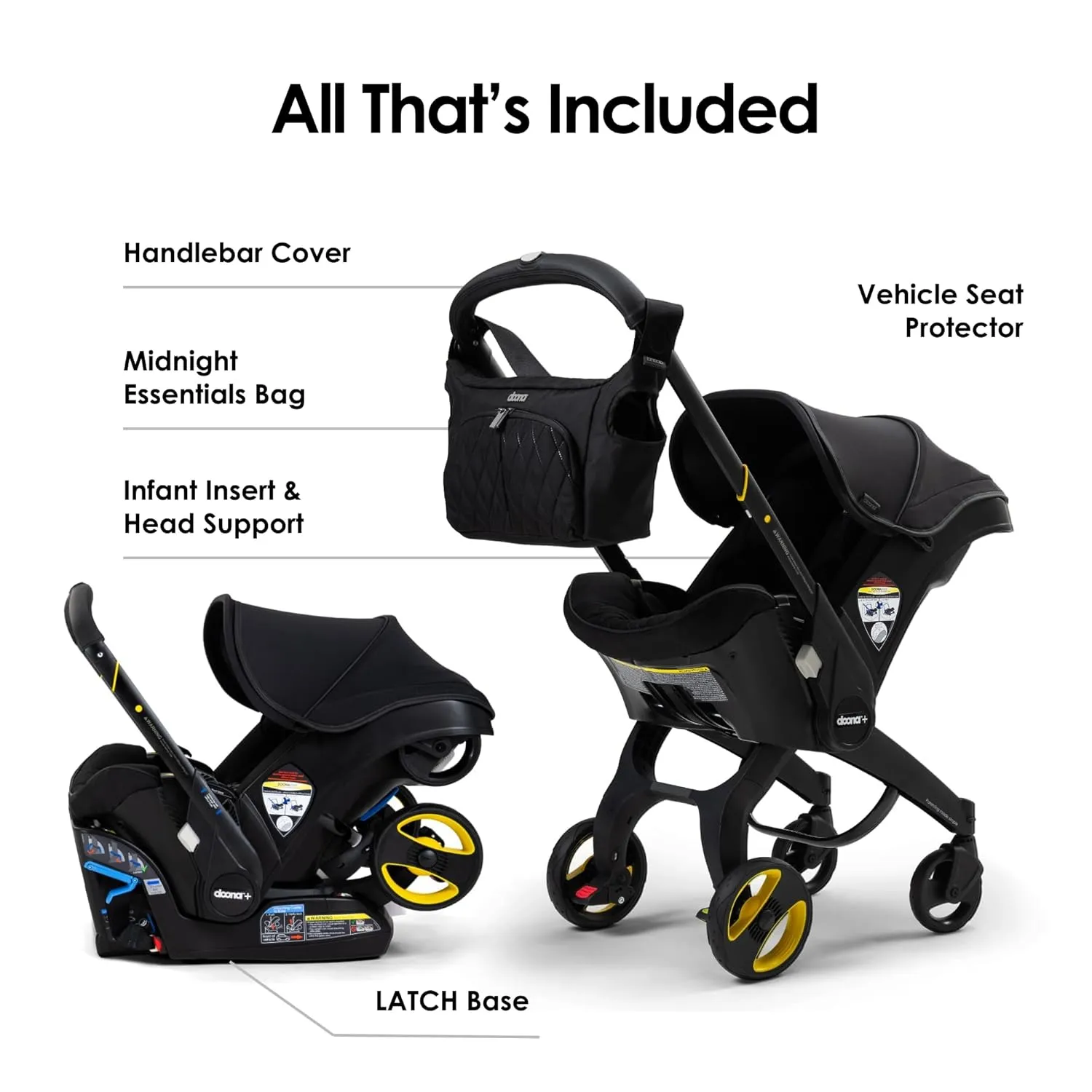 Doona Car Seat & Stroller, Midnight Edition - All-in-One Travel System