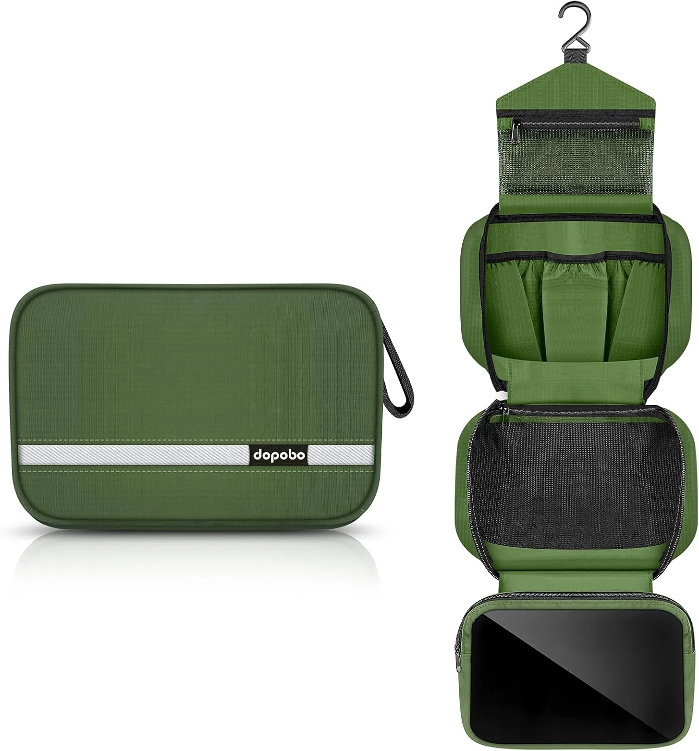 dopobo Travel Toiletry Bag for Women, Dopp Kit for Men, Waterproof Makeup Bag Shaving Bag with Hanging Hook, Portable Toiletry Organizer for Traveling and Camping