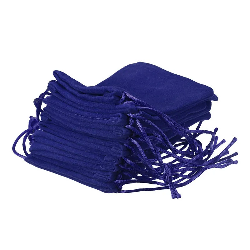 Double Sided Royal Blue Velvet Drawstring Bags - 4 Sizes