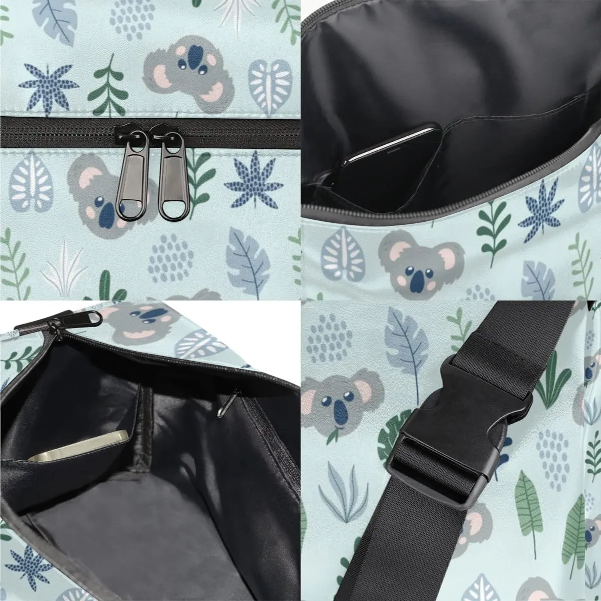 Dragonflies Ginkgo Leaves Small Gym Bag for Men Women Workout Sport Duffle Bag Waterproof Weekender Overnight Bag