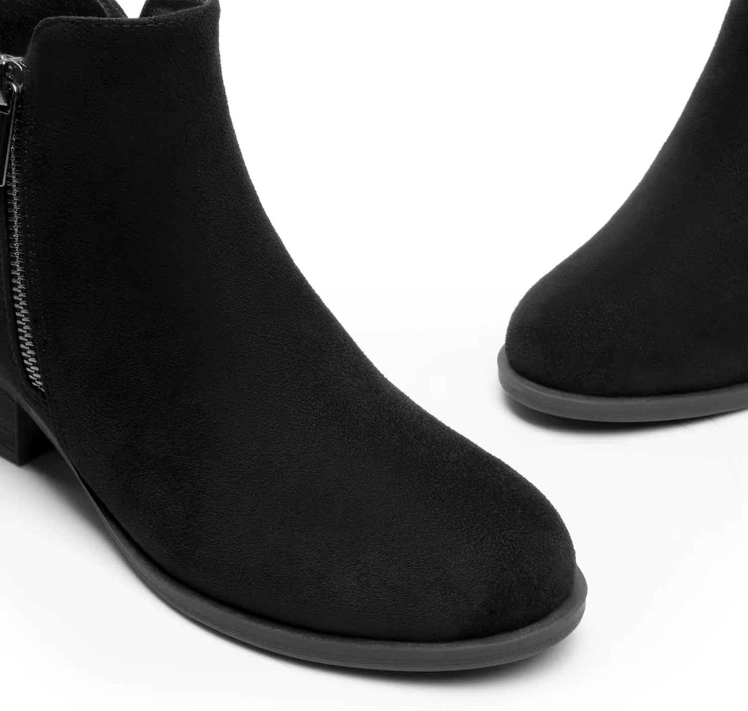 DREAM PAIRS Women's Ankle Boots Classic Low Chunky Heel Side Zipper Booties Shoes