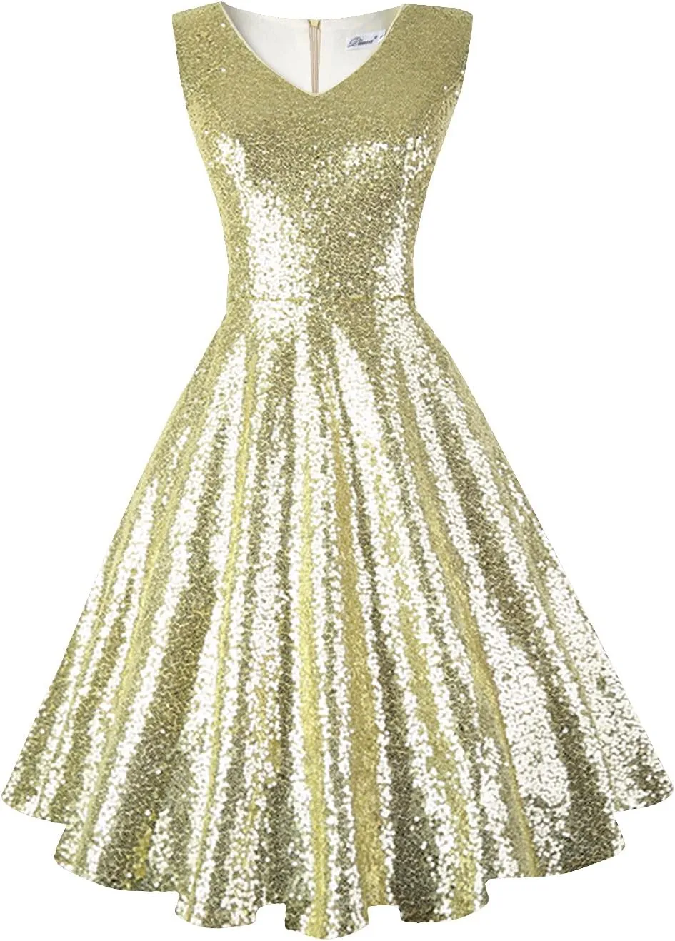 Dressever Women's 50s 60s Vintage Sleeveless Cocktail Party Dress with Pockets