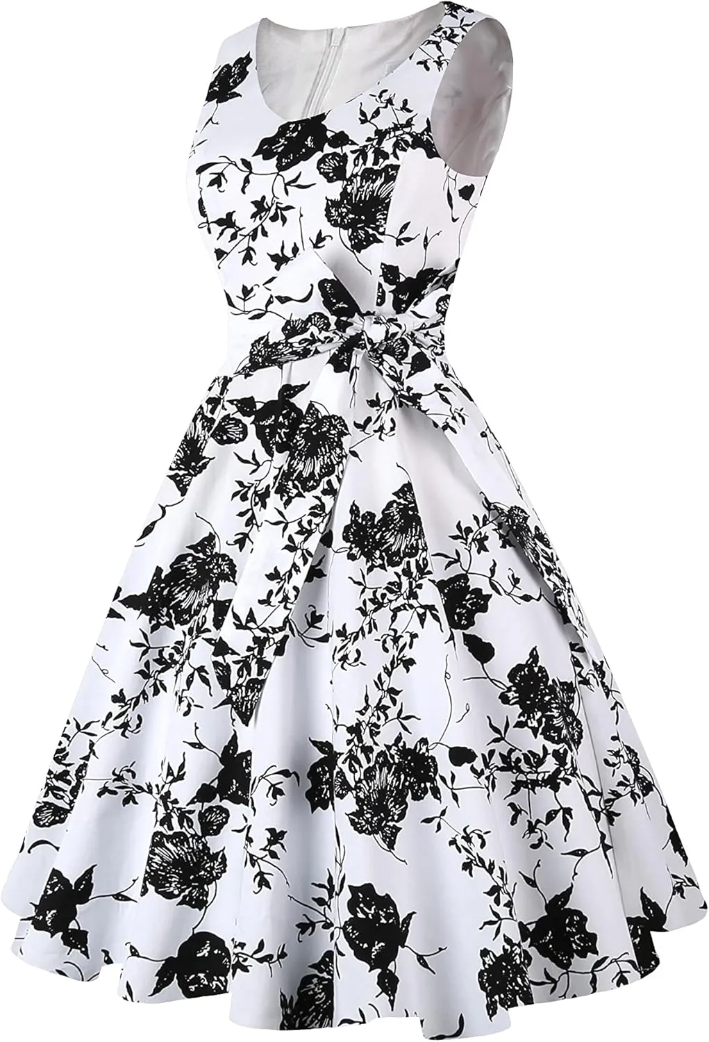 Dressever Women's 50s 60s Vintage Sleeveless Cocktail Party Dress with Pockets