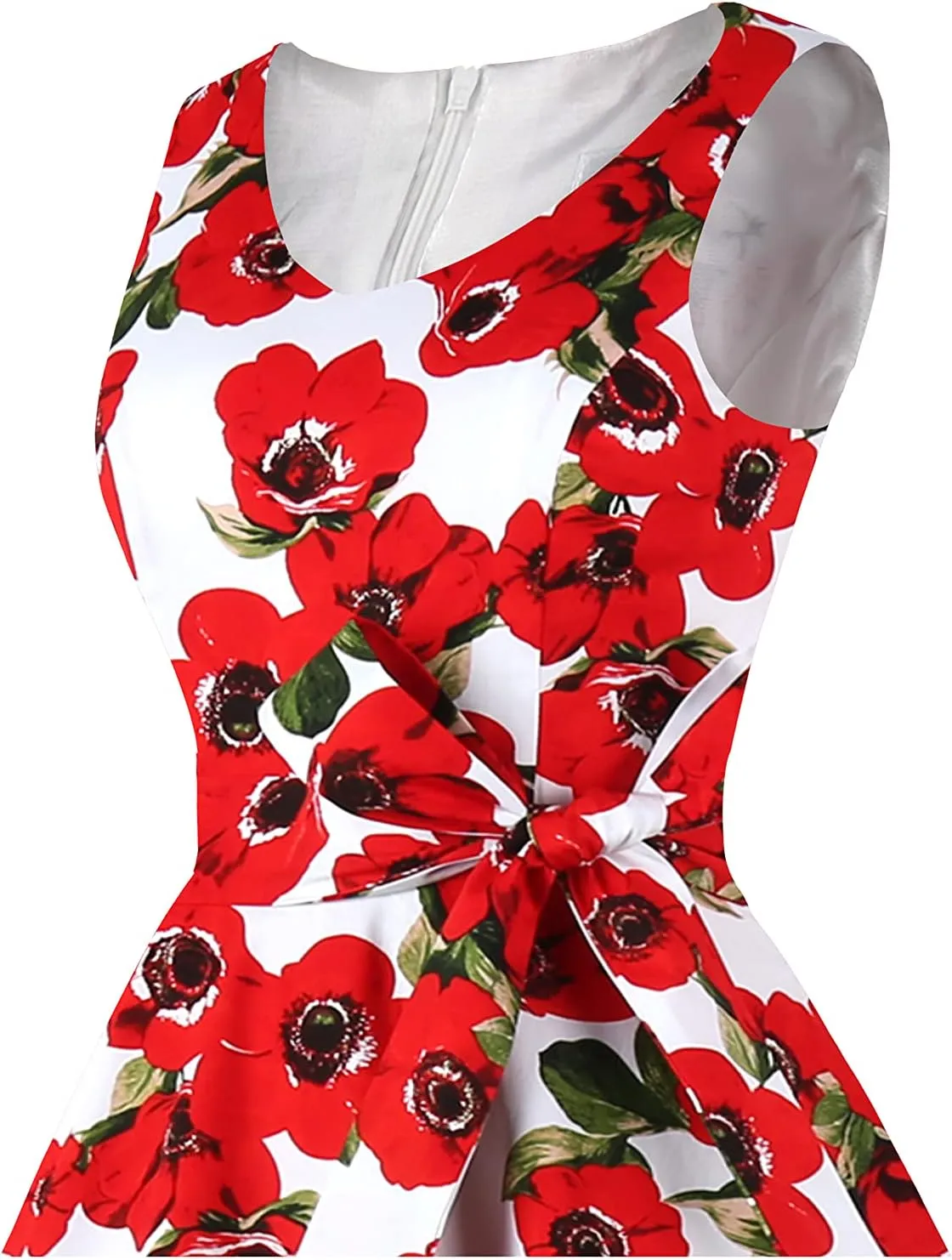 Dressever Women's 50s 60s Vintage Sleeveless Cocktail Party Dress with Pockets
