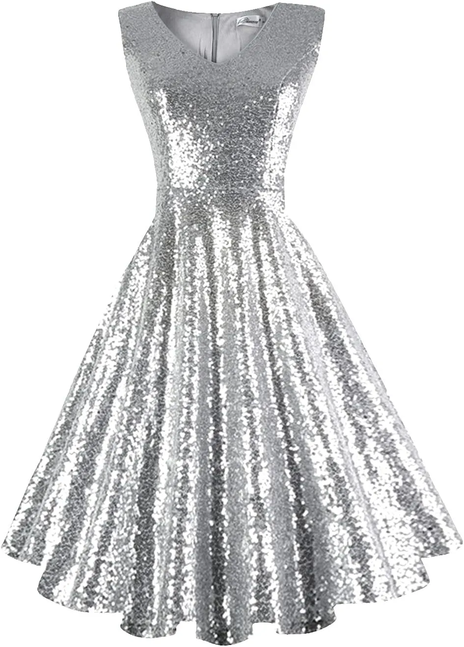 Dressever Women's 50s 60s Vintage Sleeveless Cocktail Party Dress with Pockets