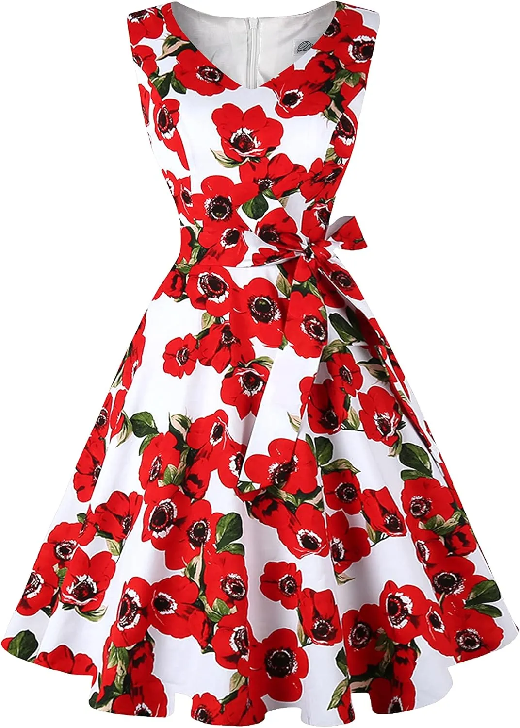 Dressever Women's 50s 60s Vintage Sleeveless Cocktail Party Dress with Pockets