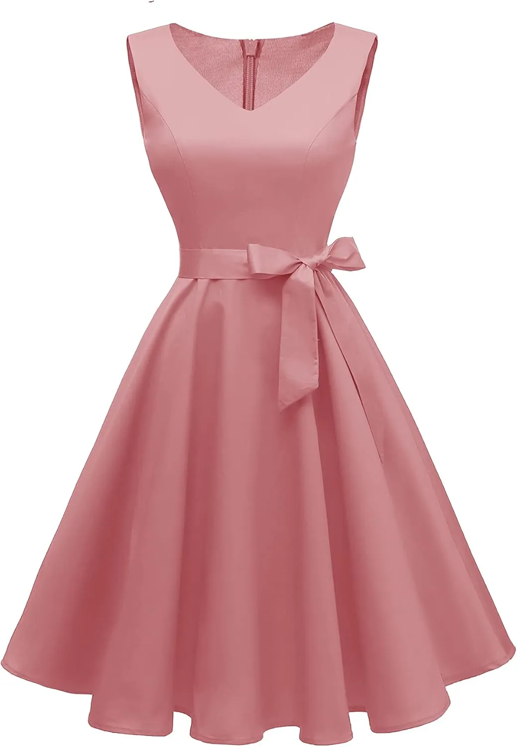 Dressever Women's 50s 60s Vintage Sleeveless Cocktail Party Dress with Pockets