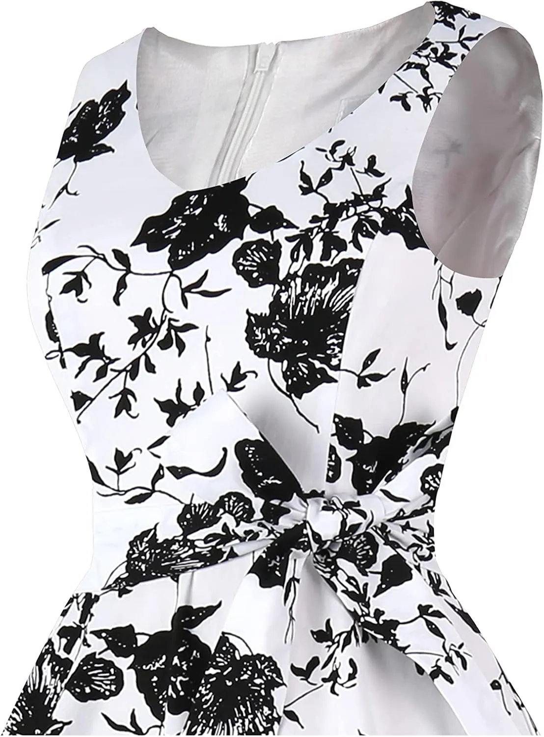 Dressever Women's 50s 60s Vintage Sleeveless Cocktail Party Dress with Pockets
