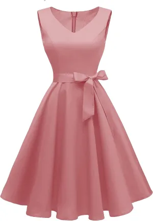 Dressever Women's 50s 60s Vintage Sleeveless Cocktail Party Dress with Pockets