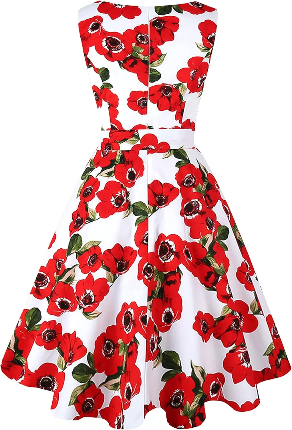 Dressever Women's 50s 60s Vintage Sleeveless Cocktail Party Dress with Pockets