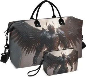 Duffel Bag for Traveling, Mighty Archangel Wings Gym Bags with Multiple Interior Pockets for Women Men Toiletry Purse Included 20.5”x 1.9” x 13.8”