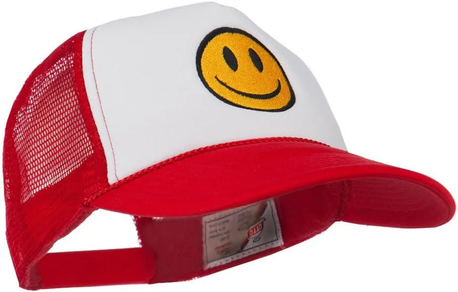 e4Hats.com Smile Face Embroidered Foam Mesh Back Cap