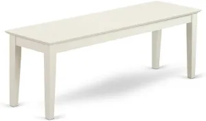 East West Furniture Capri Dining Table Bench with Solid Wood Seat, 51x15x18 Inch, Linen White