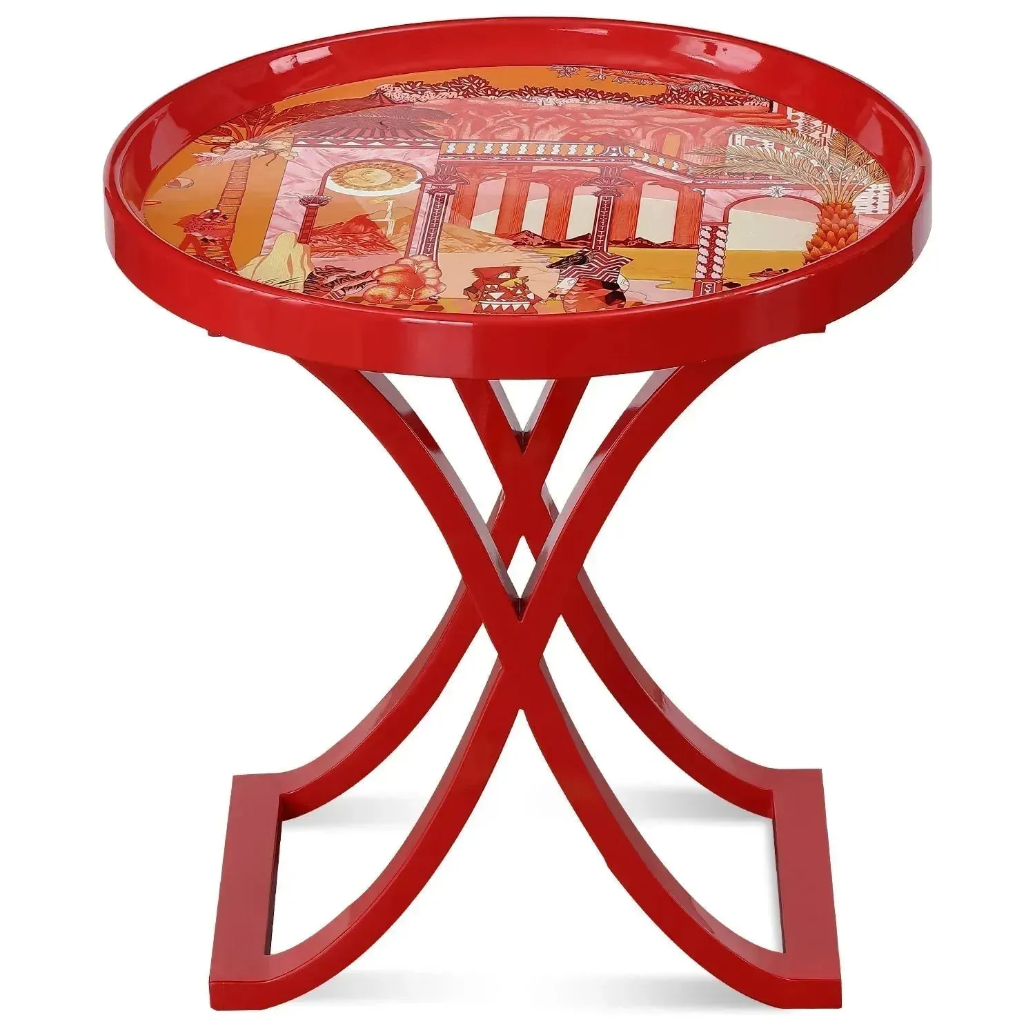 Eclectic Wood Side Table REDHOOD