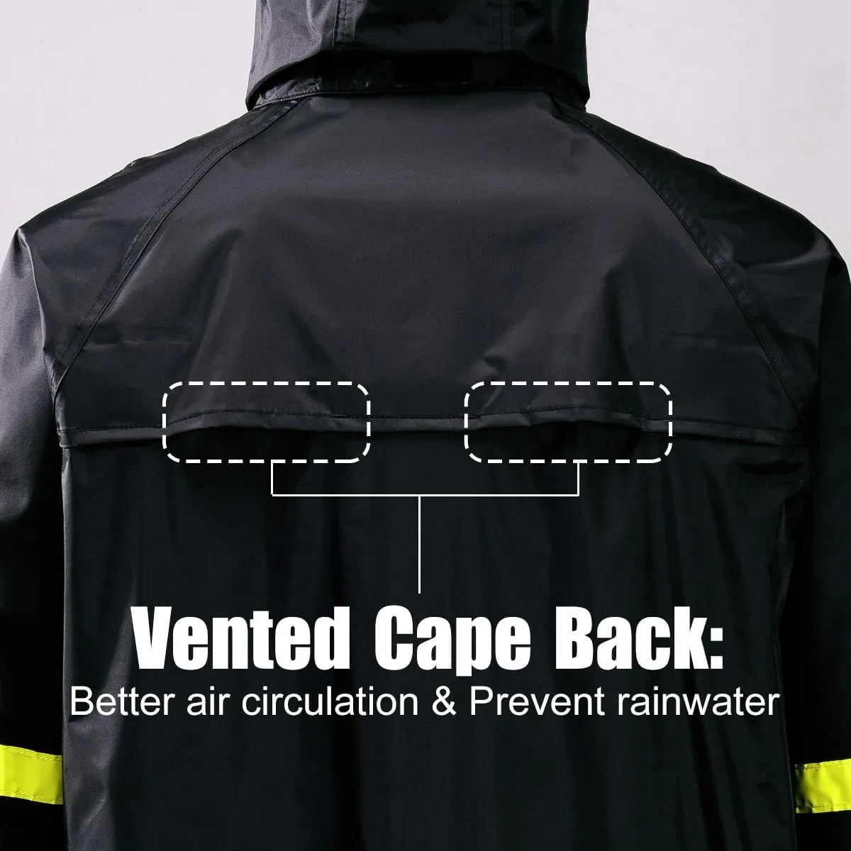 EI Sonador Classic Long Rain Coats for Men, Hooded Raincoats Rainwear for Waterproof Work, Breathable, Rain Jacket Poncho