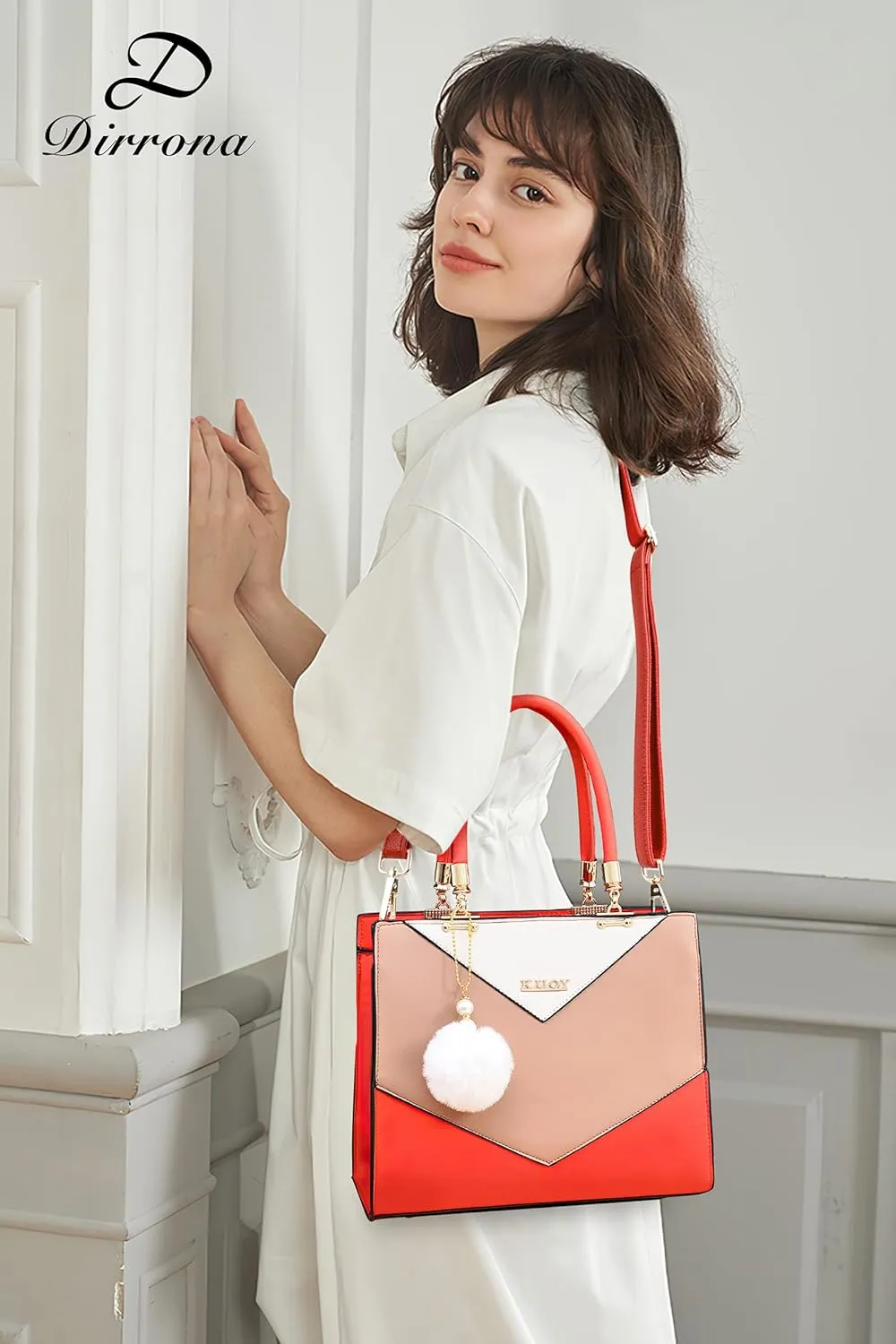 Elegant Ladies Handbag V Shape Womens Shoulder Bag Casual Messengerbag