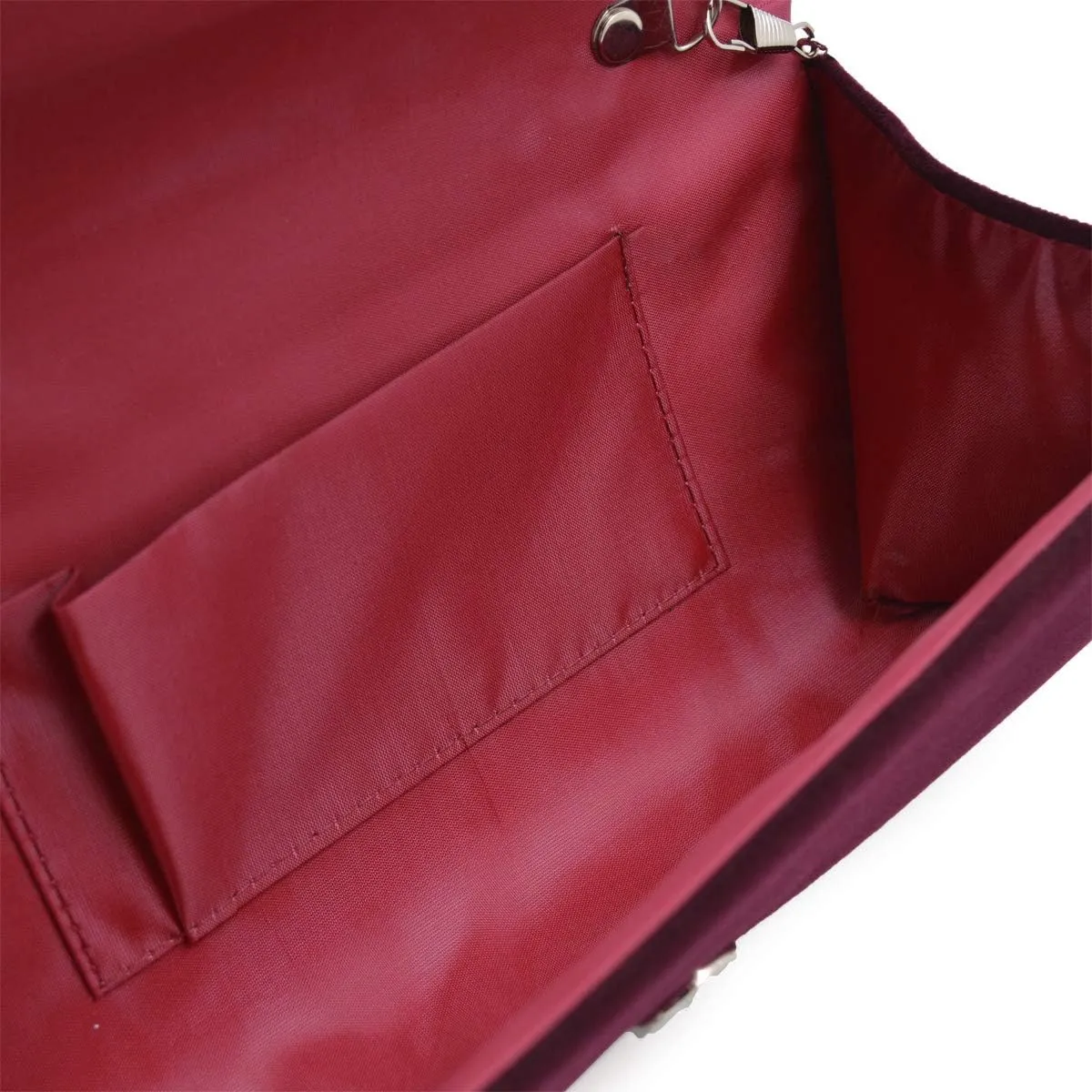 Elegant Rhinestone Bow Front Velvet Clutch Evening Bag Handbag