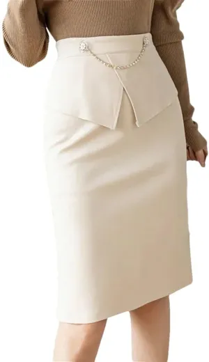 Elegant Womens Korean Fashion High Waist Sexy Skirt Winter Streetwear Mid Length Skirt