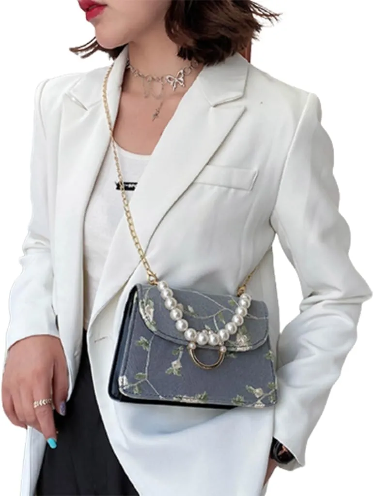 Elegant Women's Lace Embroidery Handbag Stylish and Versatile Shoulder Bag for Trendy Ladies