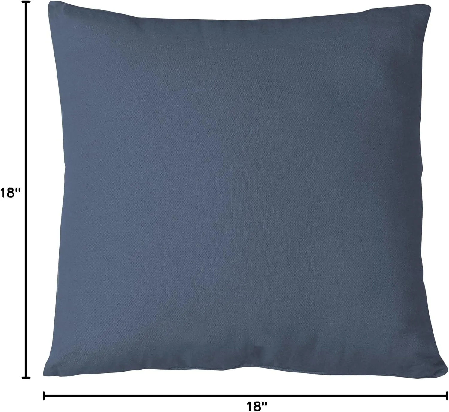Elrene Home Fashions 26865879971 Decorative Linen Solid Couch/Sofa/Bed Cushion Pillow, 18" x 18", Blue