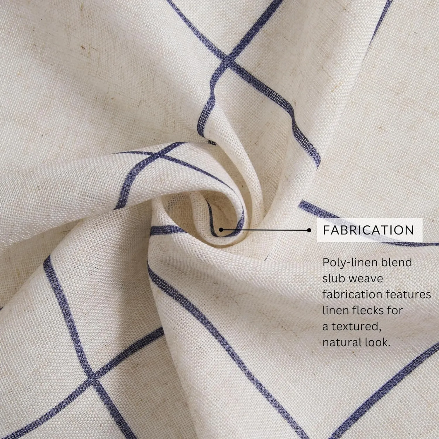 Elrene Home Fashions Brighton Windowpane Plaid Blackout Window Curtain, Living Room and Bedroom Drape with Rod Pocket Tabs, 52" x 84", Indigo, 1 Panel