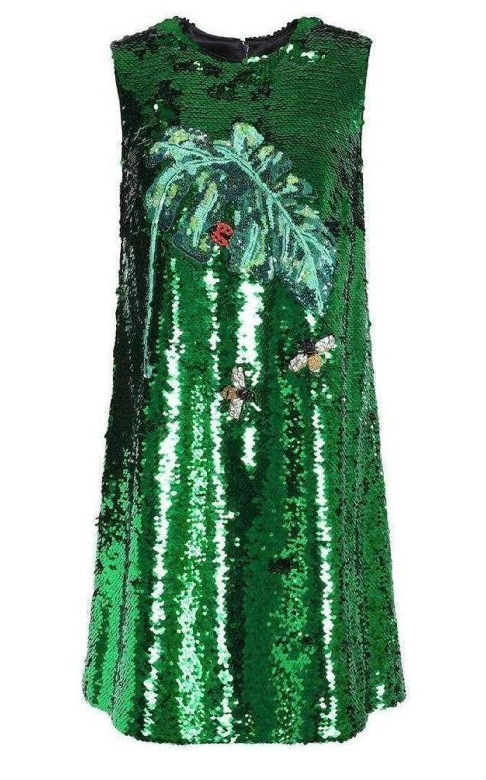 Embellished Sequined Mesh Mini Dress