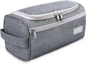 emissary Hanging Travel Toiletry Bag for Men and Women, Shower bag for Toiletries, Dopp Kit for Men, Travel Bathroom Bag, Mens Hanging Toiletry Organizer (Gray)