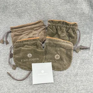 Estate John Hardy 4 Pouches, Cleaning Cloth & Card (Empty)