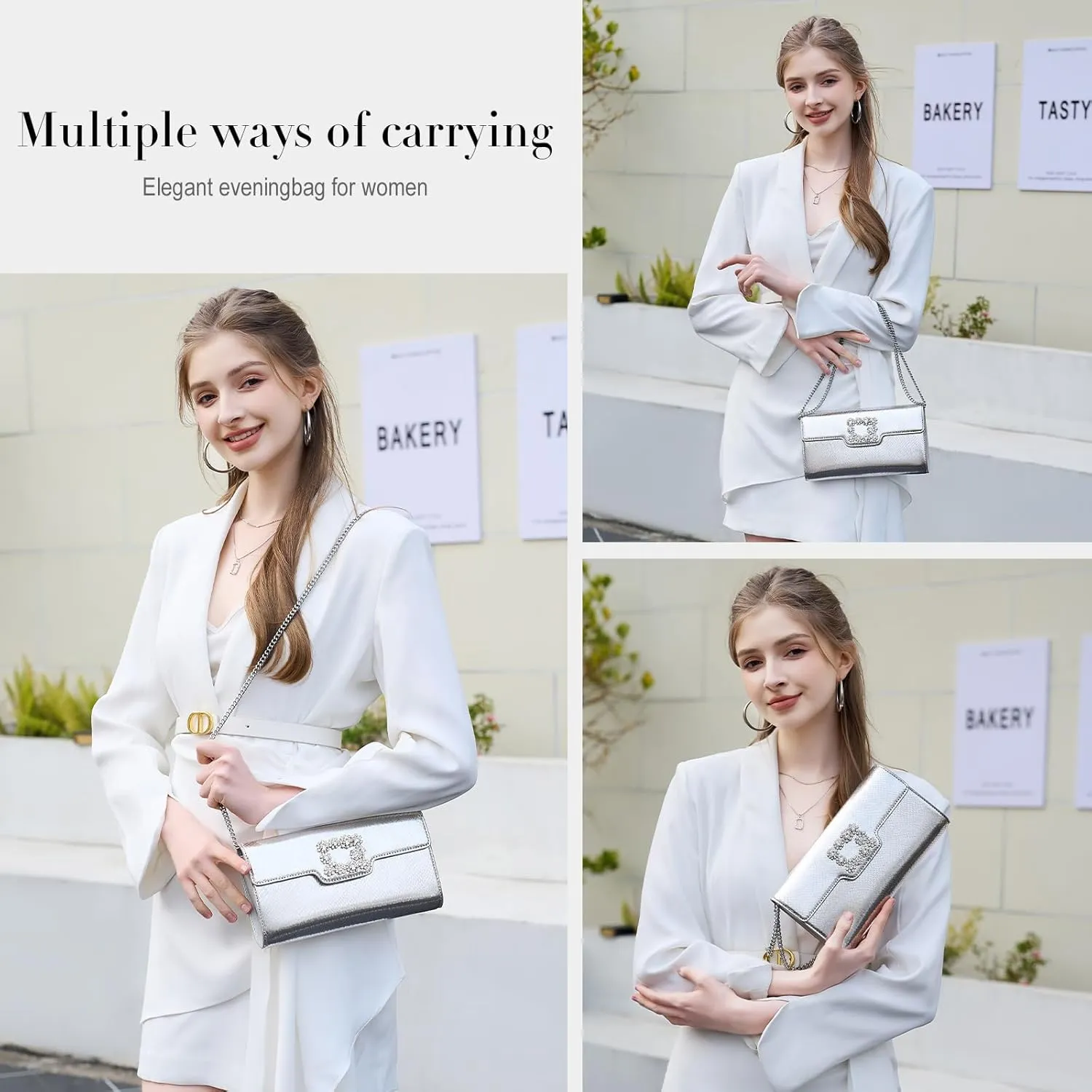 Evening Bag Clutch Purses for Women Elegant Rhinestone Handbags for Formal Wedding Party Cocktail Prom