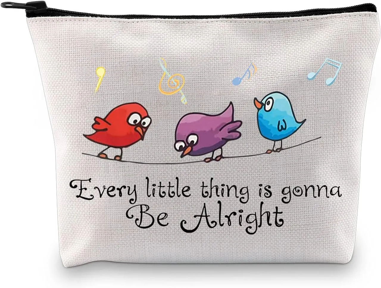 Every Little Thing is Gonna be Alright Makeup Bag Three Little Birds Gift Inspirational Gifts (Three Little Birds)