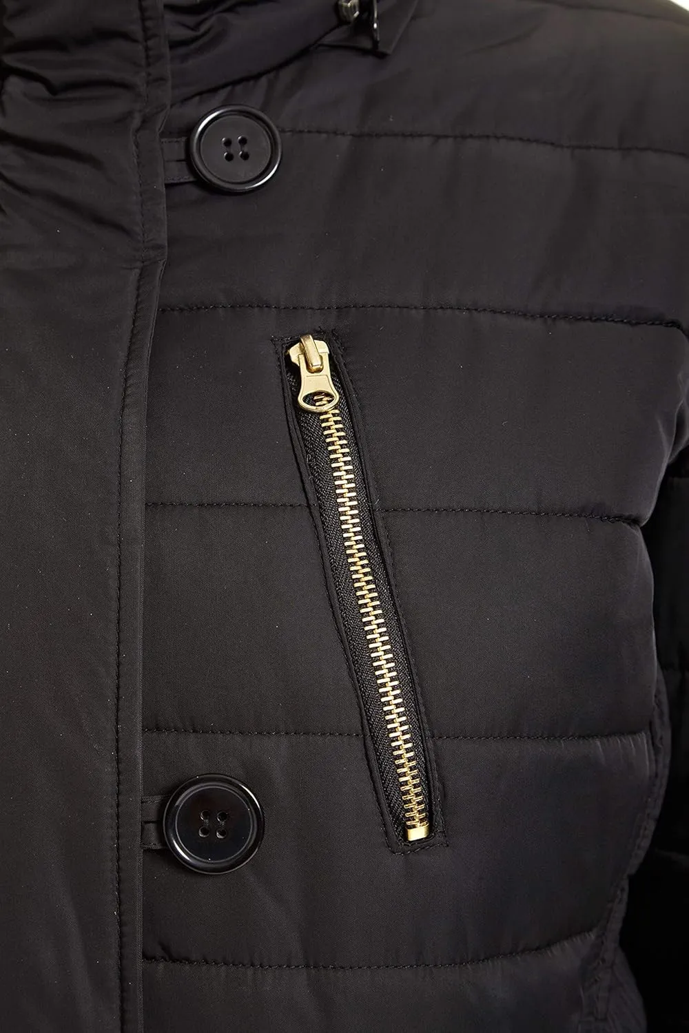 Excelled Women's 3/4 Length Hooded Puffer Jacket