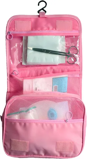 Exquisite Travel Bag for Ostomy and Colostomy Supplies - The Ultimate Choice for Post - Surgery Individuals, Featuring Hanging Setup and Stylish Covers Tailored for Women (Pink)