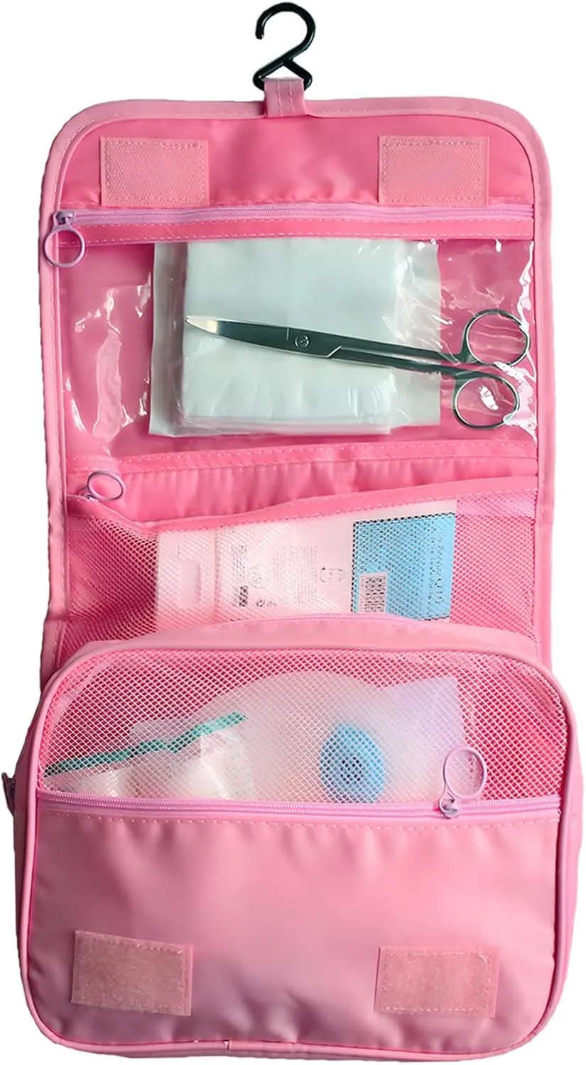 Exquisite Travel Bag for Ostomy and Colostomy Supplies - The Ultimate Choice for Post - Surgery Individuals, Featuring Hanging Setup and Stylish Covers Tailored for Women (Pink)
