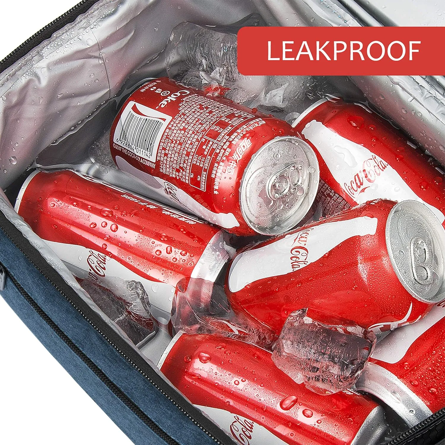 Extra Large Lunch Bag - 13L/ 22 Can, Insulated & Leakproof Adult Reusable Meal Prep Bento Box Cooler Tote for Men & Women with Dual Compartment By Tirrinia, Dark Blue