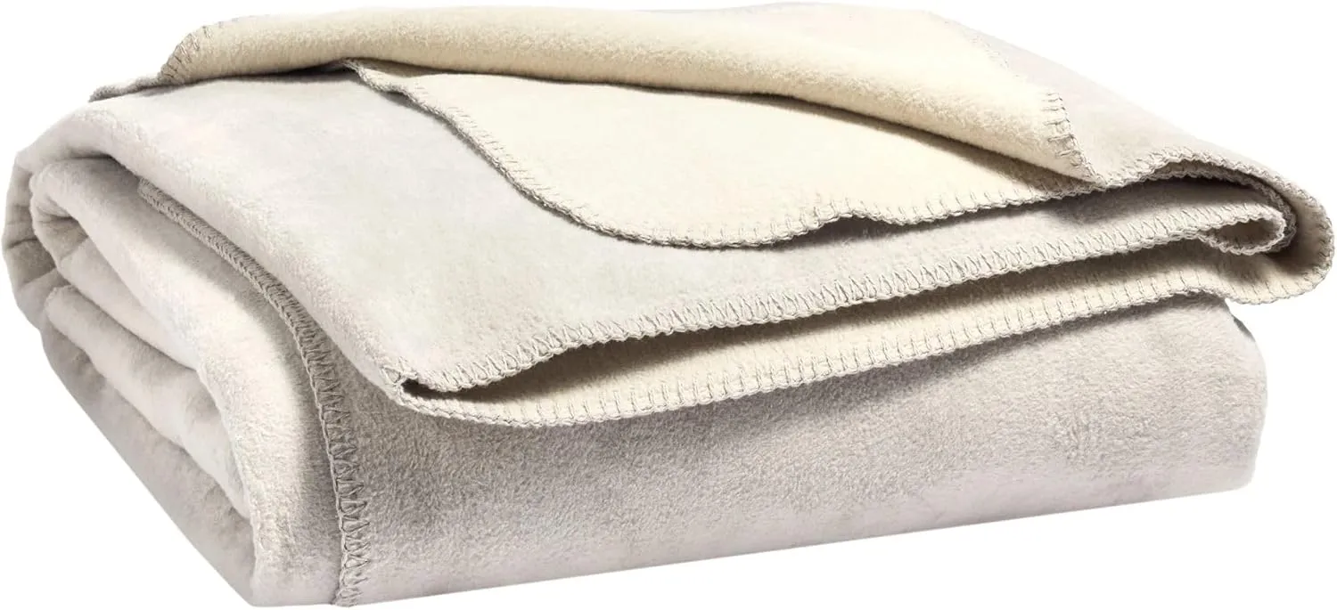 Faro Fleece Grey Blanket, King Size, Grey Solid Pattern